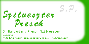 szilveszter presch business card
